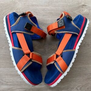 Moncler Men Size 43 US 10 Colorblock SS18 Avit Sandal Blue Orange MSRP $560 Rare